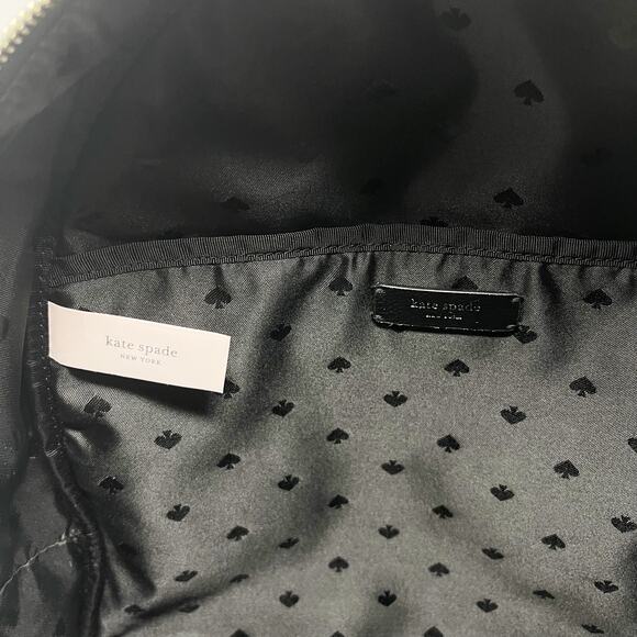 Kate Spade Black Dawn Backpack Nylon Zip Closure Front Pocket Waterbottle Slip - Picture 11 of 13